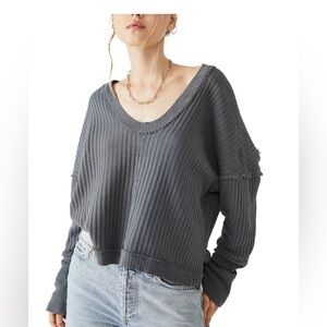 Free People New Magic Thermal Sweater gray small